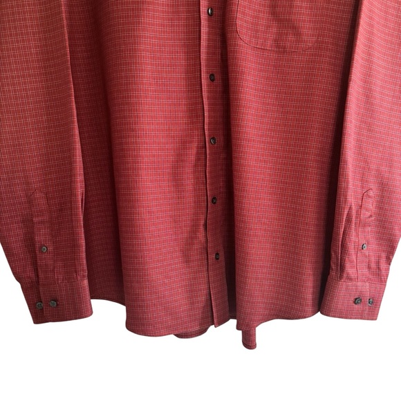 Eddie Bauer Men’s XL Tall Button Down Shirt Red Plaid Long Sleeve Wrinkle Resist - Picture 3 of 14